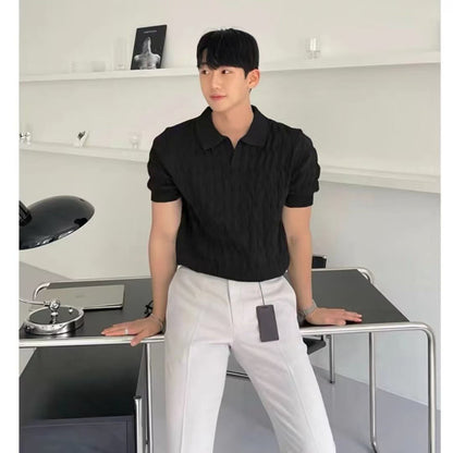 Men's Ice Silk Polo Shirt – Slim Fit, Moisture-Wicking