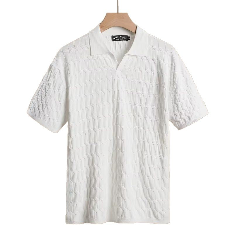 Men's Ice Silk Polo Shirt – Slim Fit, Moisture-Wicking