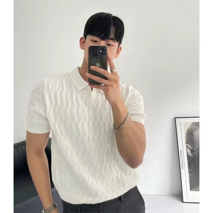 Men's Ice Silk Polo Shirt – Slim Fit, Moisture-Wicking