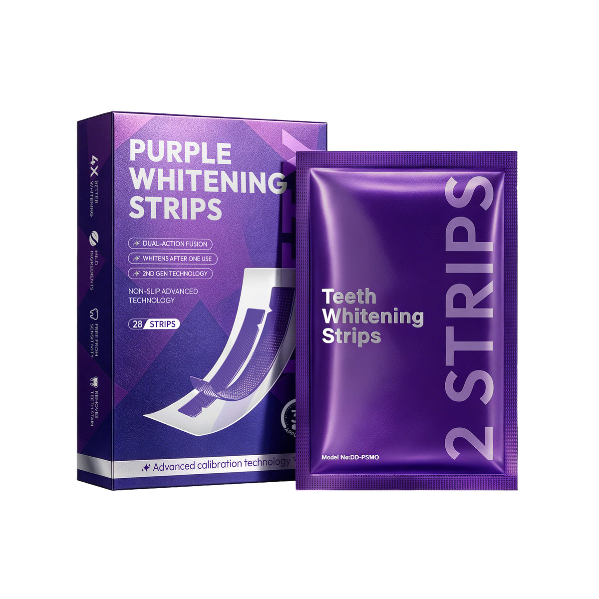 Purple Teeth Whitening Strips – 14 Pairs